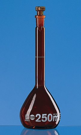 容量瓶，BLAUBRAND, A级，5 ml，宽颈，Boro 3.3, NS 10/19，玻璃瓶塞，棕色|5ml|Brand/普兰德
